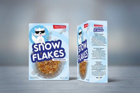 Different cereal box sizes and dimensions for packaging