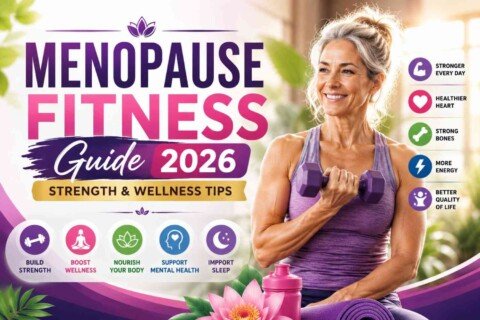 Woman doing strength training exercise for menopause fitness